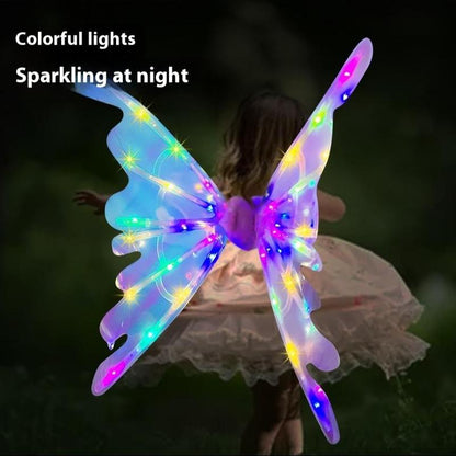Electric Fairy Wings Costume Accessory Light up Costume Angel Wings Girl Performance Props for Kids Toys Elf Wings Party Decorations, Dress up Costume